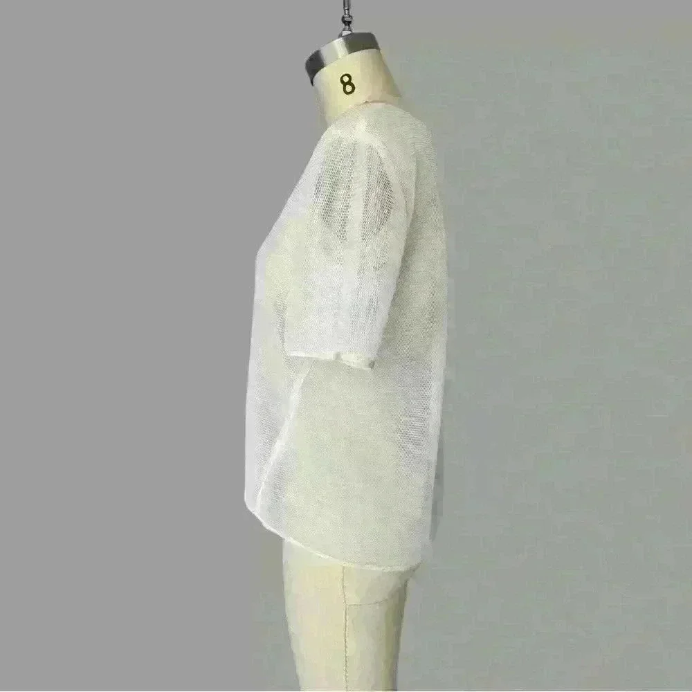 DKNY  Mesh Fabric Crew Neck Tee Size S - Picture 3 of 5